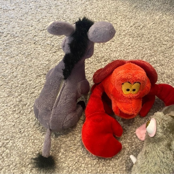 Vintage Plush Bundle Sebastian Little Mermaid Shrek Donkey Ice Age Scrat - Picture 6 of 8